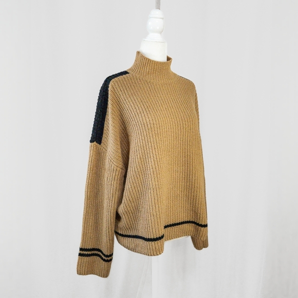 Sanctuary Tan Mock Neck Sweater - Picture 3 of 5